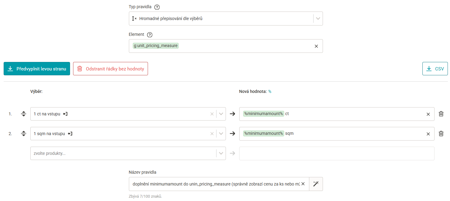 Mergado – hromadné přepisování hodnot do elementu g:unit_pricing_measure