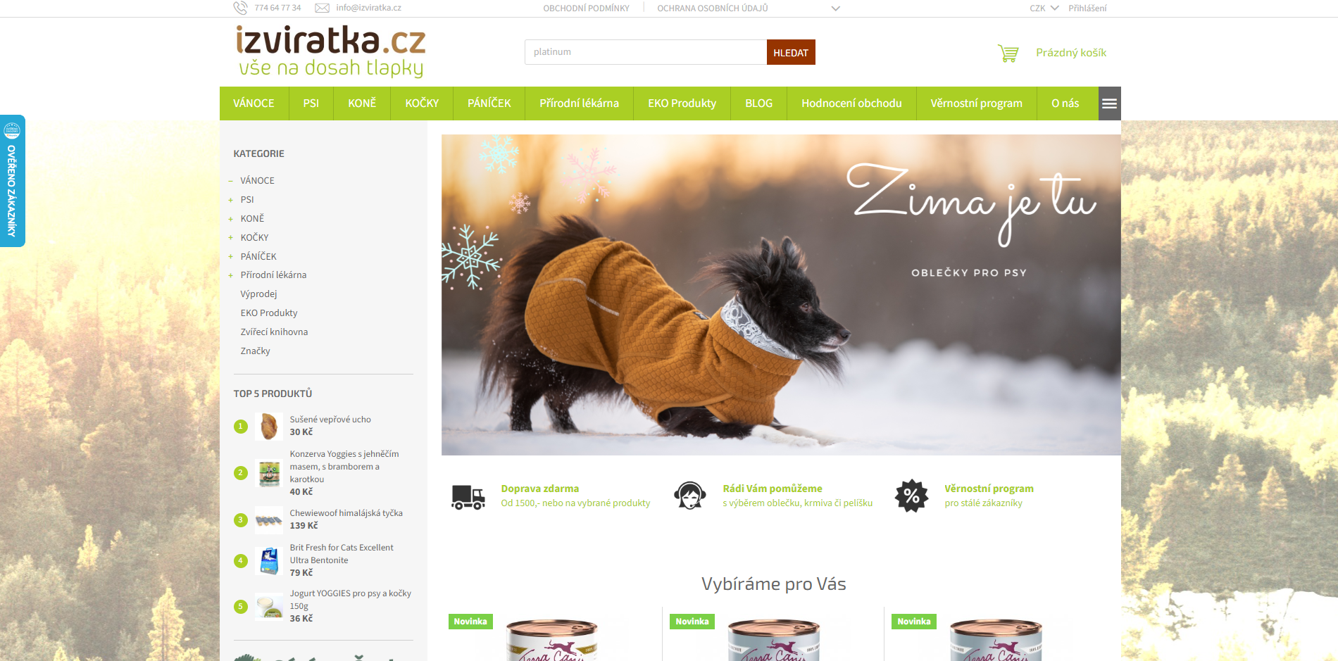 Dashboard aplikace